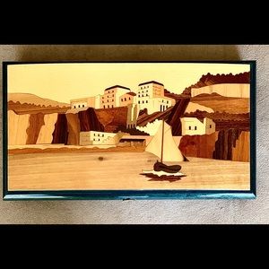 Vintage Italian Handcrafted Wood Jewelry Box